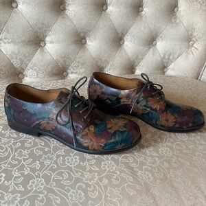 Patricia Nash Floral Leather Oxford Shoes 8.5